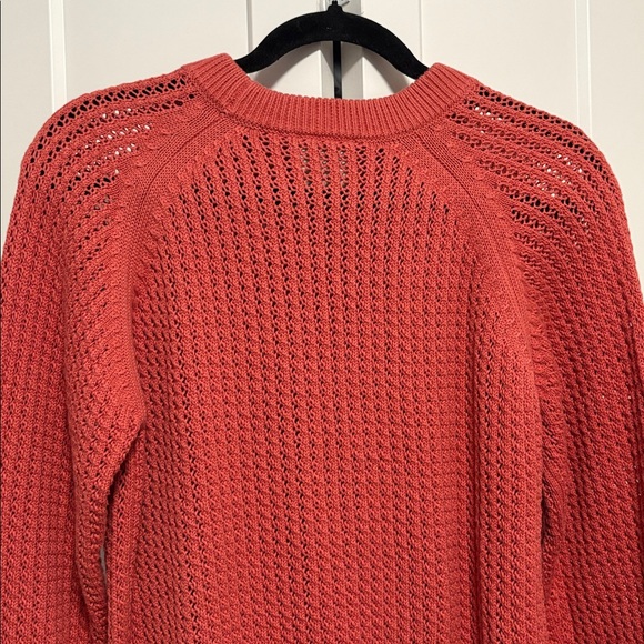 EUC [Varley] Ribbed Long-Sleeved Coral Pink Knit Crewneck Sweater Women’s Small - Picture 9 of 12